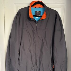 Paul & Shark Typhoon 20000 Charcoal and Orange windbreaker.